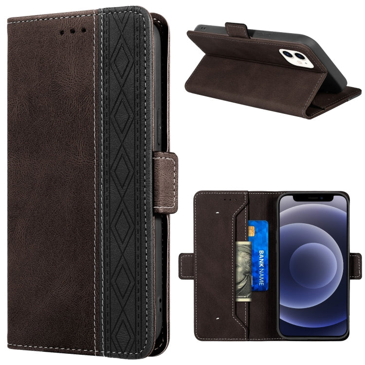 Stitching Magnetic RFID Leather Case, For iPhone 13 mini, For iPhone 13, For iPhone 13 Pro, For iPhone 13 Pro Max, For iPhone 12 mini, For iPhone 12 / 12 Pro