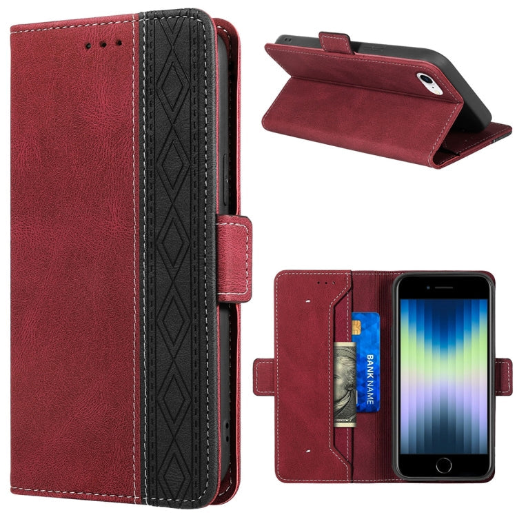 Stitching Magnetic RFID Leather Case, For iPhone XS Max, For iPhone SE 2022 / SE 2020 / 7 / 8, For iPhone 7 Plus / 8 Plus