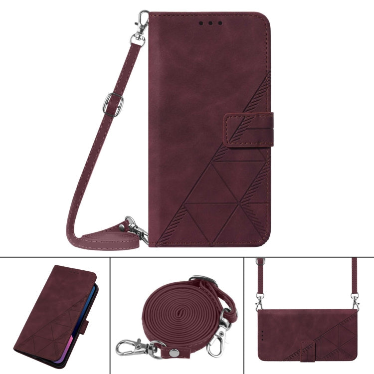 Crossbody 3D Embossed Flip Leather Phone Case, For iPhone 13 mini, For iPhone 13, For iPhone 13 Pro, For iPhone 13 Pro Max