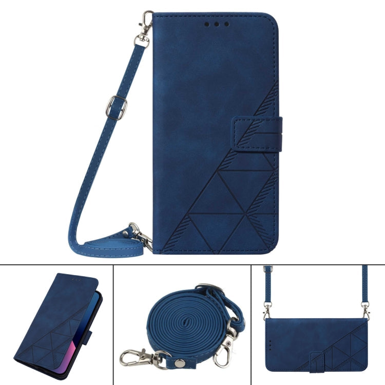 Crossbody 3D Embossed Flip Leather Phone Case, For iPhone 13 mini, For iPhone 13, For iPhone 13 Pro, For iPhone 13 Pro Max