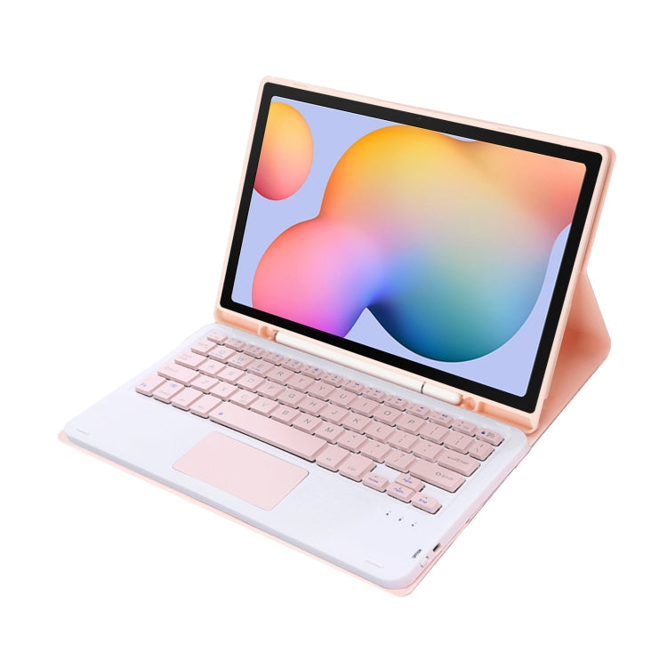A610B-A Candy Color Bluetooth Keyboard Leather Case with Pen Slot & Touchpad, For Samsung Galaxy Tab S6 Lite