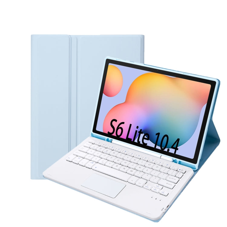 A610B-A Candy Color Bluetooth Keyboard Leather Case with Pen Slot & Touchpad, For Samsung Galaxy Tab S6 Lite