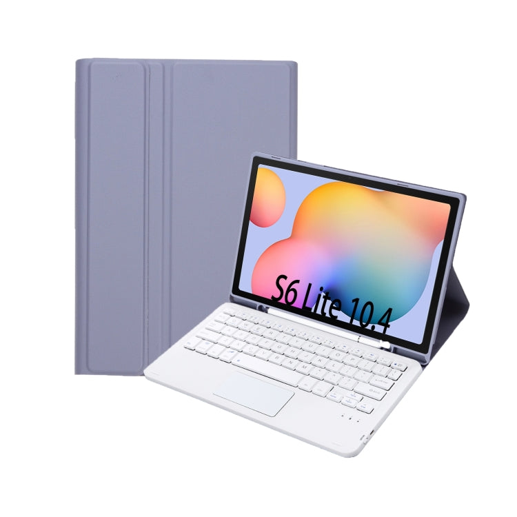 A610B-A Candy Color Bluetooth Keyboard Leather Case with Pen Slot & Touchpad, For Samsung Galaxy Tab S6 Lite
