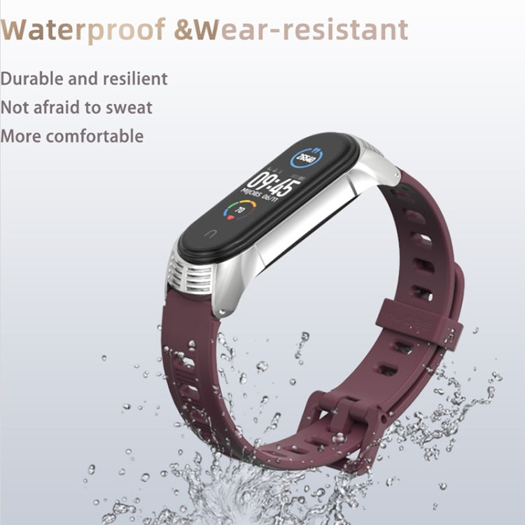 For Xiaomi Mi Band 6 / 5 / 4 / 3 Mijobs Flat Hole Silicone Watch Band, CS Case, Plus Case