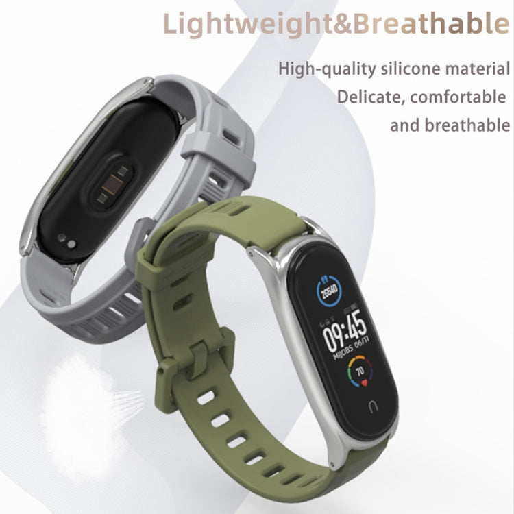 For Xiaomi Mi Band 6 / 5 / 4 / 3 Mijobs Flat Hole Silicone Watch Band, GT Case