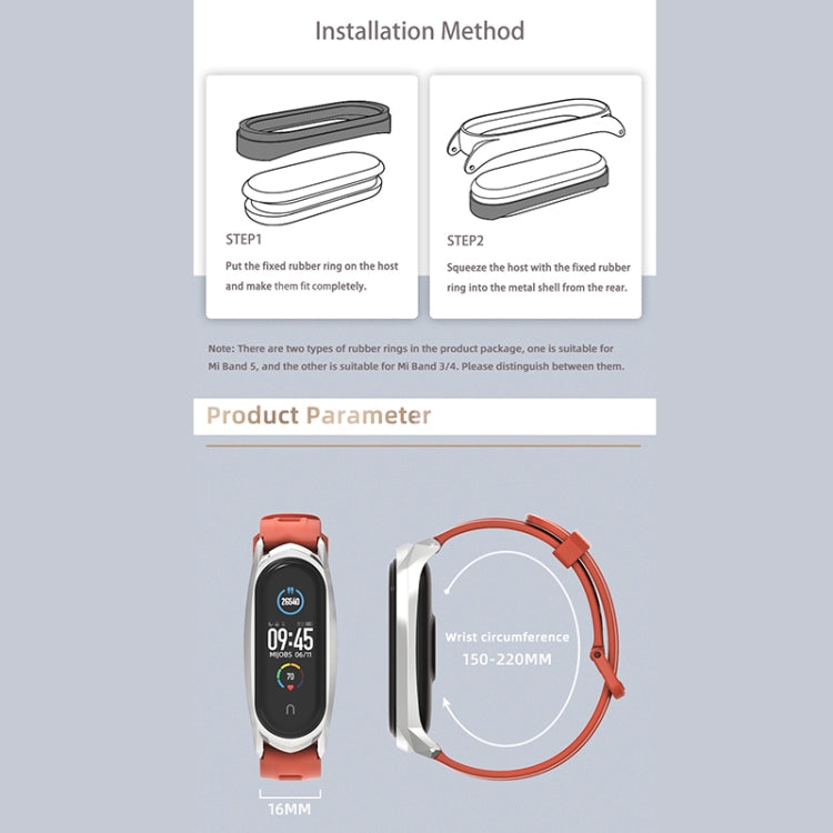 For Xiaomi Mi Band 6 / 5 / 4 / 3 Mijobs Flat Hole Silicone Watch Band, GT Case