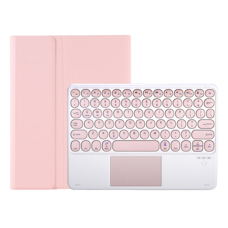 YA610B-A Candy Color Skin Feel Texture Round Keycap Bluetooth Keyboard Leather Case with Touchpad, For Samsung Galaxy Tab S6 Lite 10.4 inch SM-P610 / SM-P615, For Samsung Galaxy Tab A8 10.5 2021 SM-X200 / SM-X205                                        ...