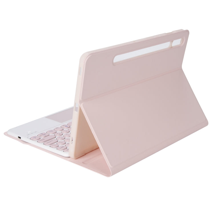 YA610B-A Candy Color Skin Feel Texture Round Keycap Bluetooth Keyboard Leather Case with Touchpad, For Samsung Galaxy Tab S6 Lite 10.4 inch SM-P610 / SM-P615, For Samsung Galaxy Tab A8 10.5 2021 SM-X200 / SM-X205                                        ...
