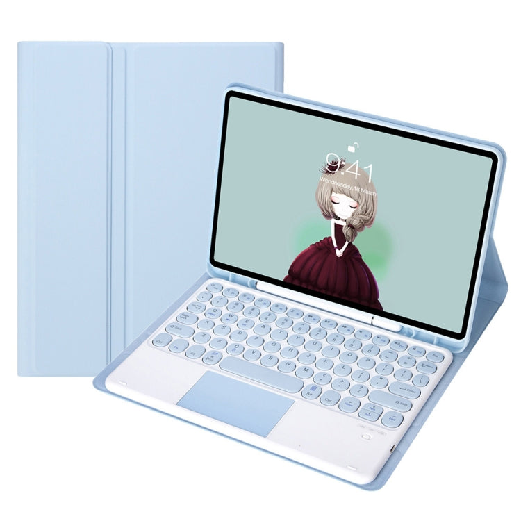 YA610B-A Candy Color Skin Feel Texture Round Keycap Bluetooth Keyboard Leather Case with Touchpad, For Samsung Galaxy Tab S6 Lite 10.4 inch SM-P610 / SM-P615, For Samsung Galaxy Tab A8 10.5 2021 SM-X200 / SM-X205                                        ...