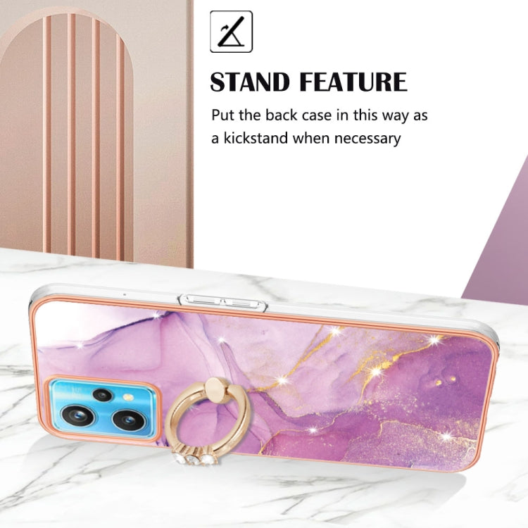 Electroplating Marble Pattern TPU Phone Case with Ring, For OPPO Realme 9 Pro+ 5G, For OPPO Realme 9 Pro 5G, For OPPO Realme 9i / A36 / A96 4G