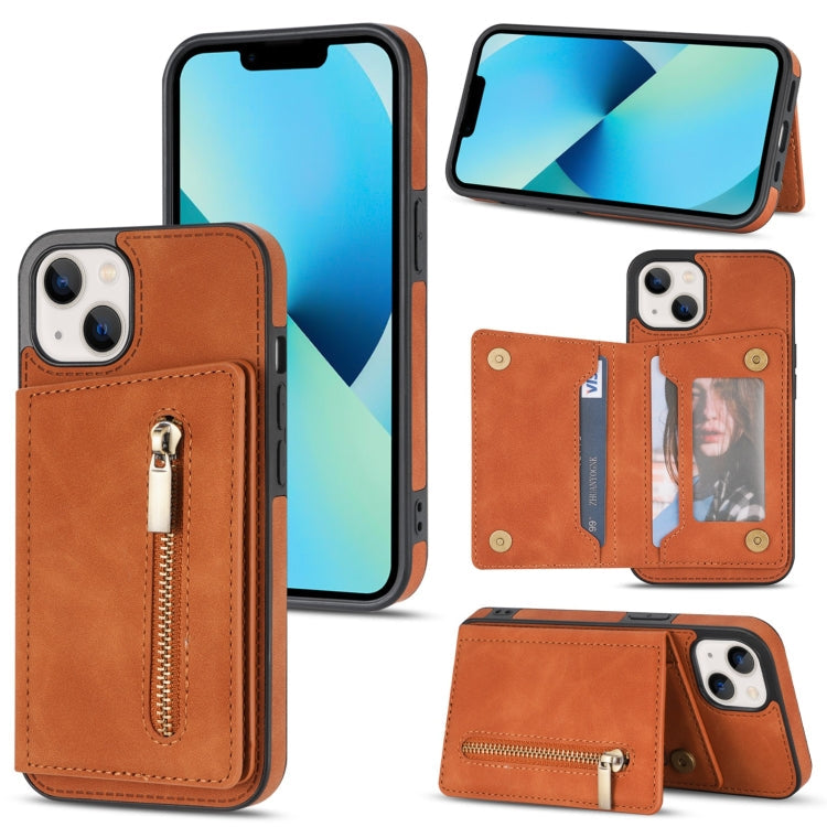 Zipper Card Holder Phone Case, For iPhone 13 mini, For iPhone 13, For iPhone 13 Pro, For iPhone 13 Pro Max