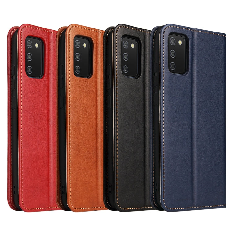 Fierre Shann PU Genuine Leather Texture Leather Phone Case, For Samsung Galaxy A02s, For Samsung Galaxy A13 5G, For Samsung Galaxy A22 5G, For Samsung Galaxy A33 5G, For Samsung Galaxy A53 5G, For Samsung Galaxy A73 5G
