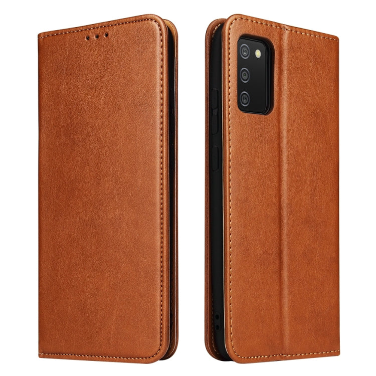 Fierre Shann PU Genuine Leather Texture Leather Phone Case, For Samsung Galaxy A02s, For Samsung Galaxy A13 5G, For Samsung Galaxy A22 5G, For Samsung Galaxy A33 5G, For Samsung Galaxy A53 5G, For Samsung Galaxy A73 5G