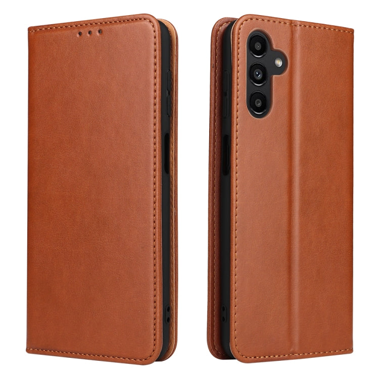 Fierre Shann PU Genuine Leather Texture Leather Phone Case, For Samsung Galaxy A02s, For Samsung Galaxy A13 5G, For Samsung Galaxy A22 5G, For Samsung Galaxy A33 5G, For Samsung Galaxy A53 5G, For Samsung Galaxy A73 5G