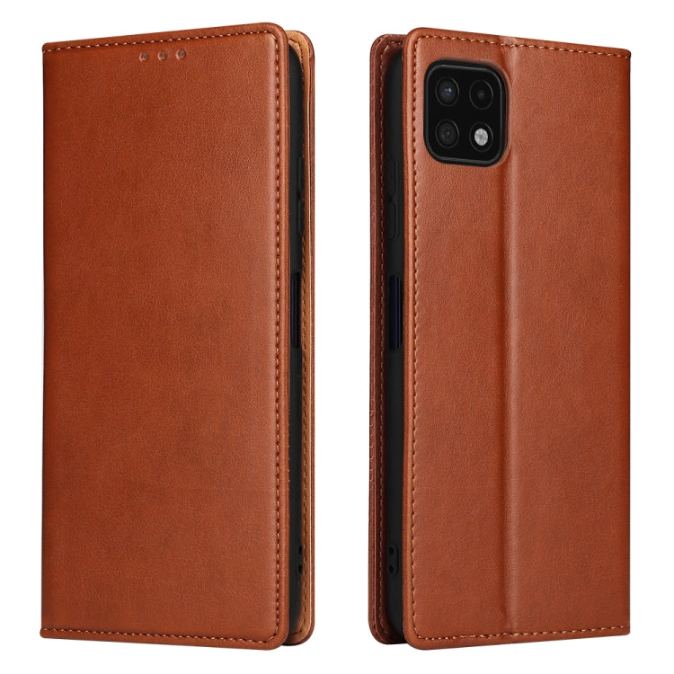Fierre Shann PU Genuine Leather Texture Leather Phone Case, For Samsung Galaxy A02s, For Samsung Galaxy A13 5G, For Samsung Galaxy A22 5G, For Samsung Galaxy A33 5G, For Samsung Galaxy A53 5G, For Samsung Galaxy A73 5G