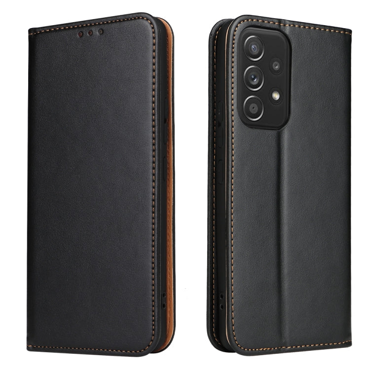 Fierre Shann PU Genuine Leather Texture Leather Phone Case, For Samsung Galaxy A02s, For Samsung Galaxy A13 5G, For Samsung Galaxy A22 5G, For Samsung Galaxy A33 5G, For Samsung Galaxy A53 5G, For Samsung Galaxy A73 5G