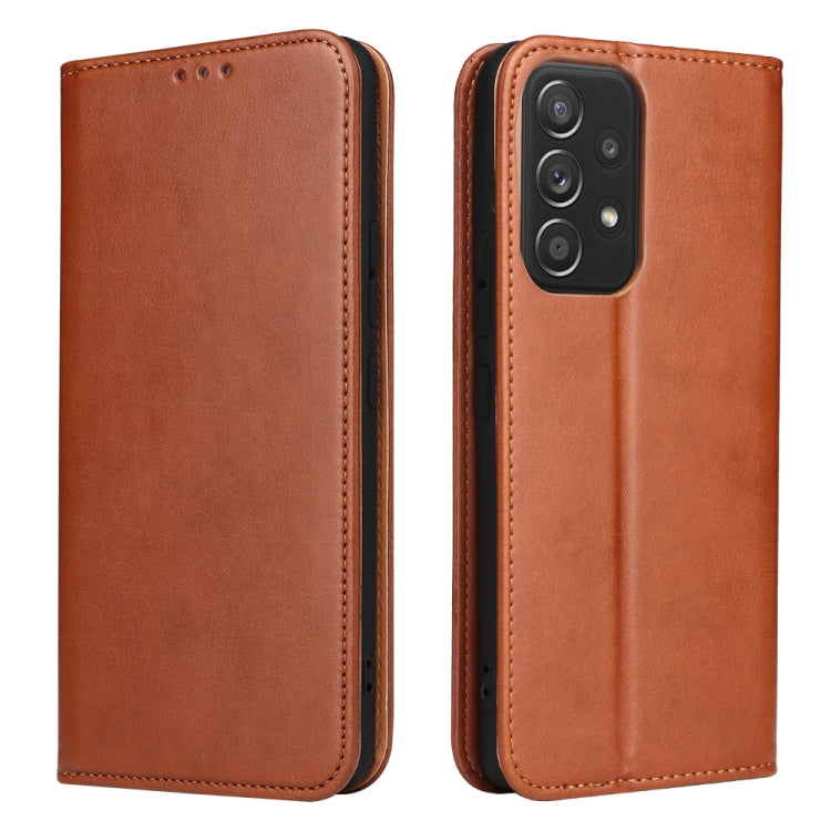 Fierre Shann PU Genuine Leather Texture Leather Phone Case, For Samsung Galaxy A02s, For Samsung Galaxy A13 5G, For Samsung Galaxy A22 5G, For Samsung Galaxy A33 5G, For Samsung Galaxy A53 5G, For Samsung Galaxy A73 5G
