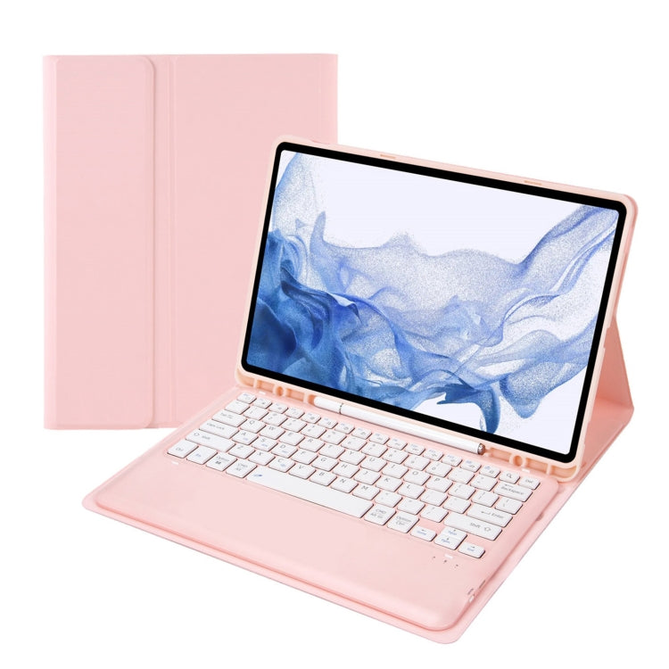 T800B Pen Slot Detachable Bluetooth Keyboard Leather Tablet Case, For Samsung Galaxy Tab S8+/S7+/S7 FE, T800B