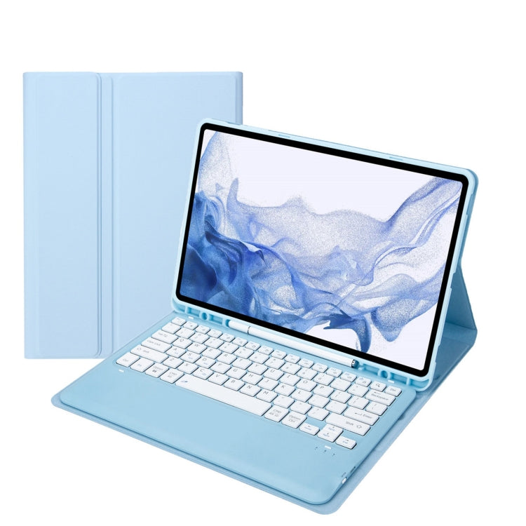 T800B Pen Slot Detachable Bluetooth Keyboard Leather Tablet Case, For Samsung Galaxy Tab S8+/S7+/S7 FE, T800B