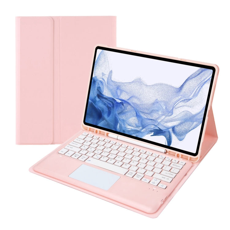 T800B-A Touch Pad Detachable Bluetooth Keyboard Leather Tablet Case, For Samsung Galaxy Tab S8+/S7+/S7 FE, T800B-A