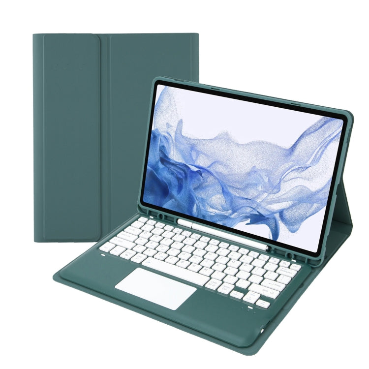 T800B-A Touch Pad Detachable Bluetooth Keyboard Leather Tablet Case, For Samsung Galaxy Tab S8+/S7+/S7 FE, T800B-A