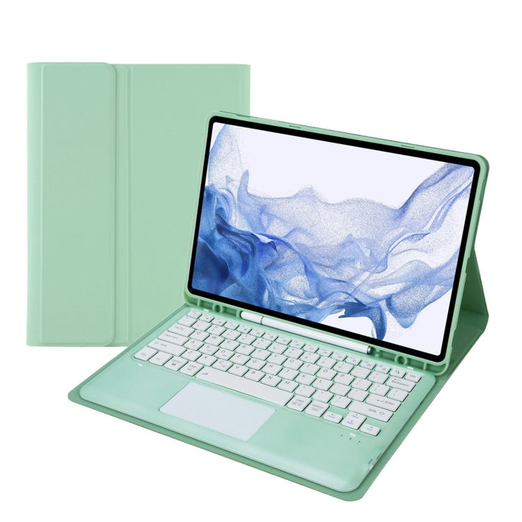 T800B-A Touch Pad Detachable Bluetooth Keyboard Leather Tablet Case, For Samsung Galaxy Tab S8+/S7+/S7 FE, T800B-A