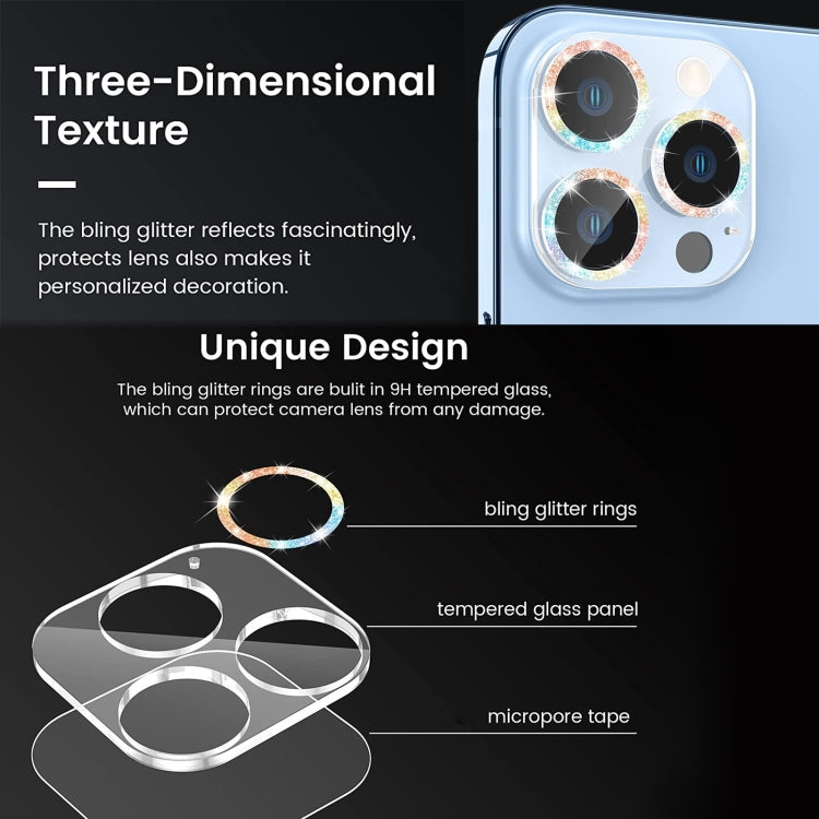 Glitter Ring Tempered Glass Camera Lens Film, For iPhone 11 Pro / 11 Pro Max