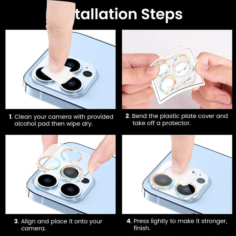 Glitter Ring Tempered Glass Camera Lens Film, For iPhone 11 Pro / 11 Pro Max