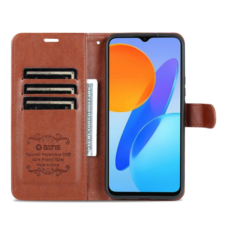 For Honor Play 30 AZNS Sheepskin Texture Flip Leather Phone Case(Brown)
