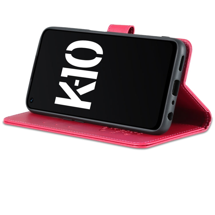 For OPPO K10 AZNS Sheepskin Texture Flip Leather Phone Case(Red)