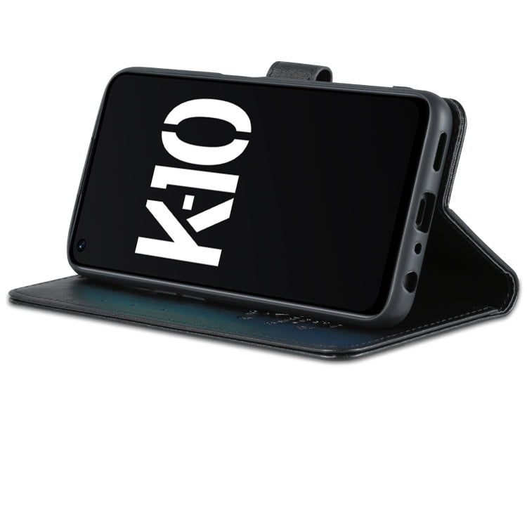 For OPPO K10 AZNS Sheepskin Texture Flip Leather Phone Case(Black)