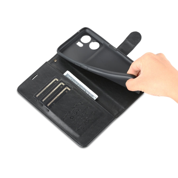 For OPPO K10 AZNS Sheepskin Texture Flip Leather Phone Case(Black)