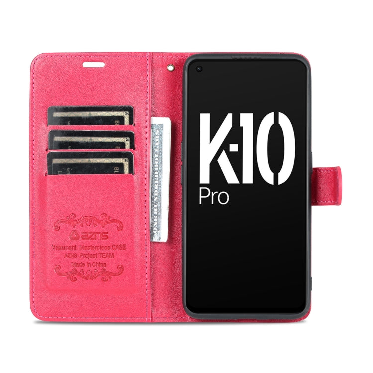 For OPPO K10 Pro AZNS Sheepskin Texture Flip Leather Phone Case(Red)