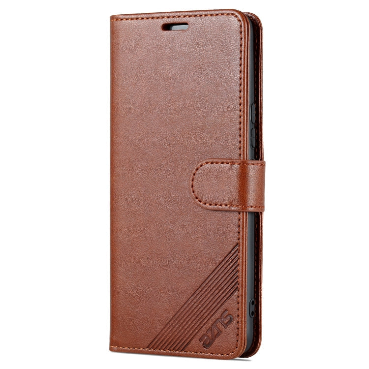 For vivo S15e AZNS Sheepskin Texture Flip Leather Phone Case(Brown)