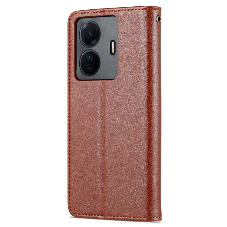 For vivo S15e AZNS Sheepskin Texture Flip Leather Phone Case(Brown)