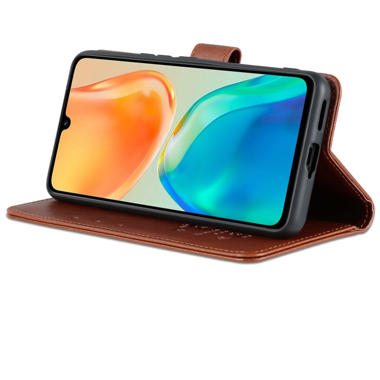 For vivo S15e AZNS Sheepskin Texture Flip Leather Phone Case(Brown)