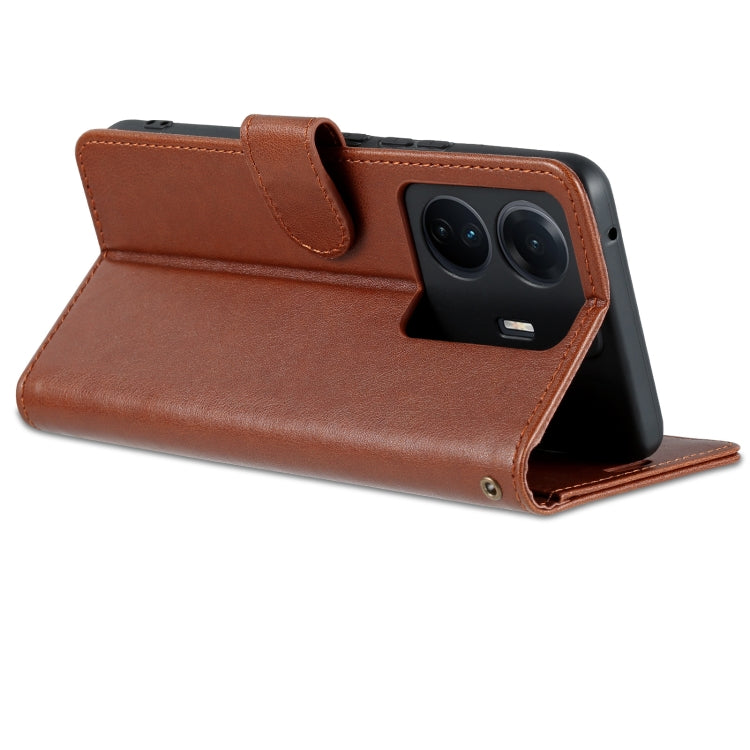 For vivo S15e AZNS Sheepskin Texture Flip Leather Phone Case(Brown)
