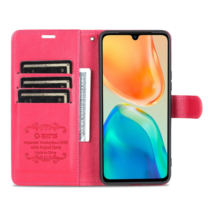 For vivo S15e AZNS Sheepskin Texture Flip Leather Phone Case(Red)