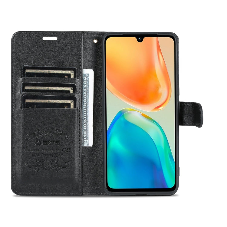For vivo S15e AZNS Sheepskin Texture Flip Leather Phone Case(Black)