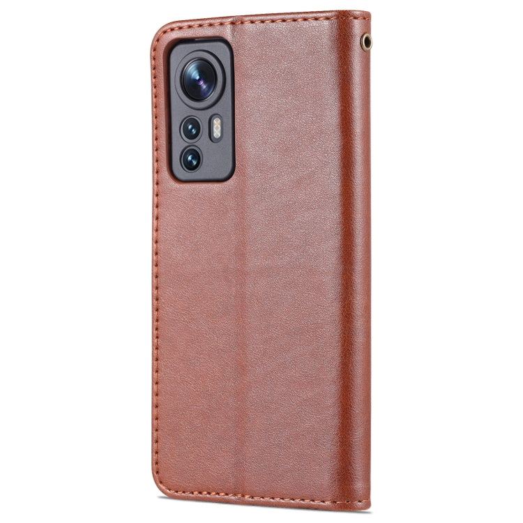For Xiaomi 12 Lite AZNS Sheepskin Texture Flip Leather Phone Case(Brown)