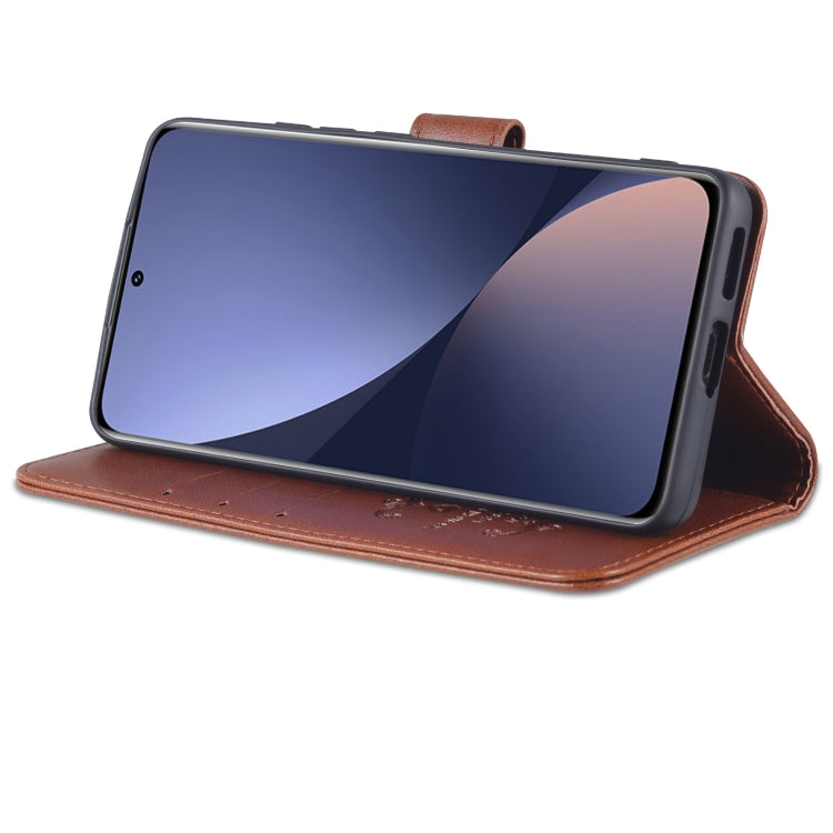 For Xiaomi 12 Lite AZNS Sheepskin Texture Flip Leather Phone Case(Brown)