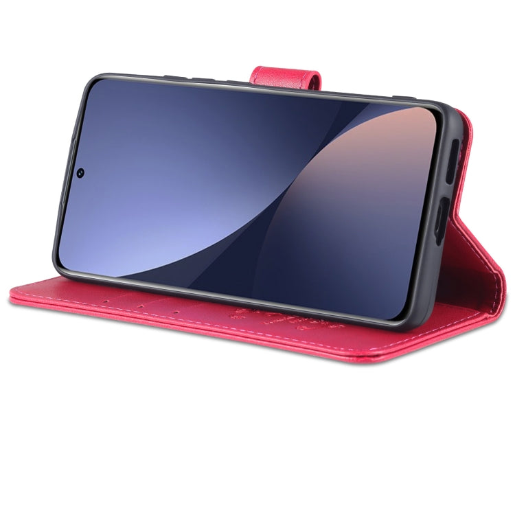 For Xiaomi 12 Lite AZNS Sheepskin Texture Flip Leather Phone Case(Red)