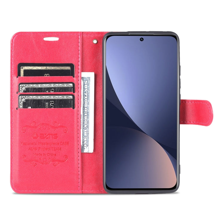 For Xiaomi 12 Lite AZNS Sheepskin Texture Flip Leather Phone Case(Red)