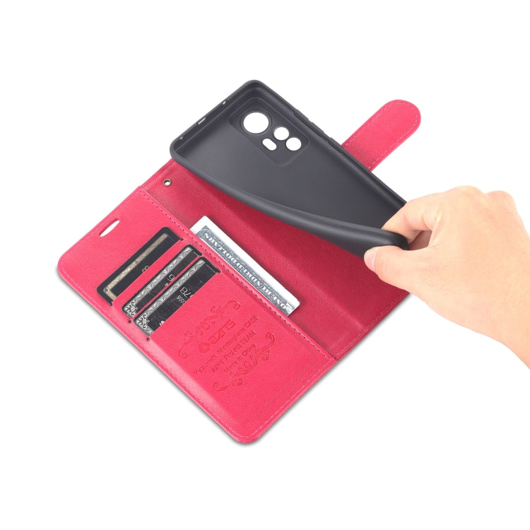 For Xiaomi 12 Lite AZNS Sheepskin Texture Flip Leather Phone Case(Red)