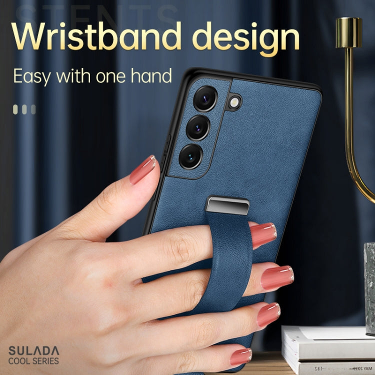For Samsung Galaxy S22+ 5G SULADA Cool Series PC + Leather Texture Skin Feel Shockproof Phone Case(Brown)