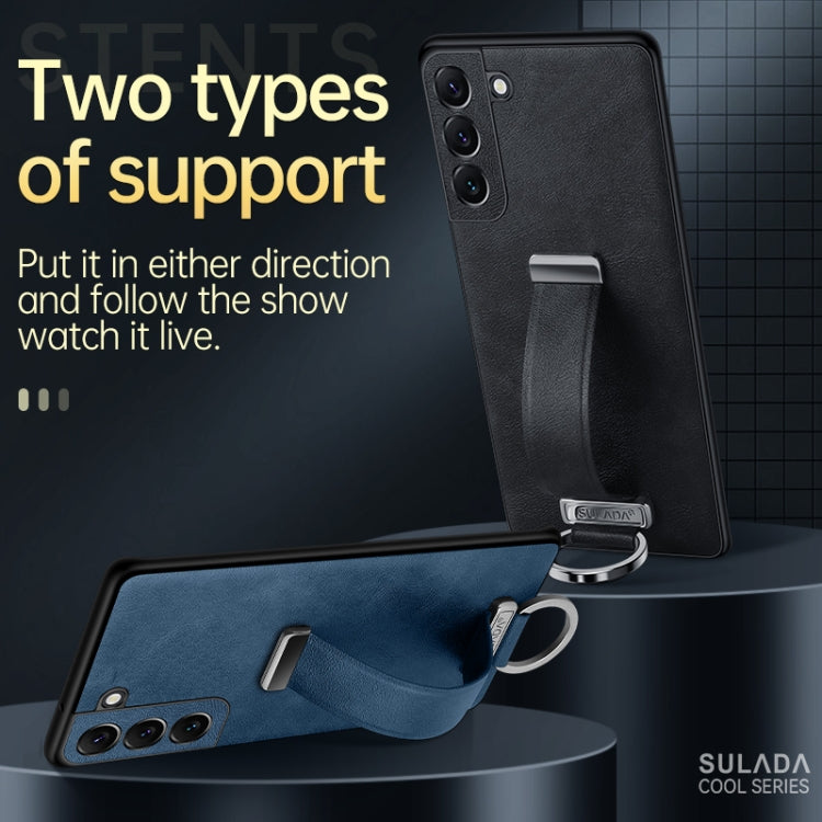 For Samsung Galaxy S22+ 5G SULADA Cool Series PC + Leather Texture Skin Feel Shockproof Phone Case(Orange)
