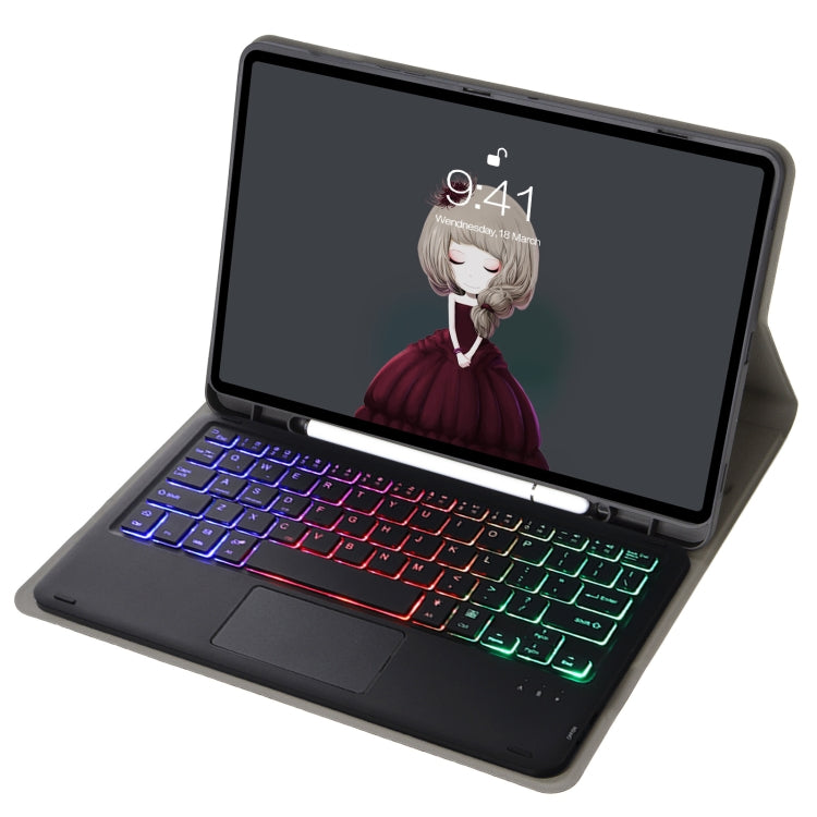 A700B-AS Lambskin Texture Backlight Bluetooth Keyboard Leather Tablet Case, For Samsung Galaxy Tab S8 / S7, For Samsung Galaxy Tab A8 10.5 (2021), For Samsung Galaxy Tab S6 Lite