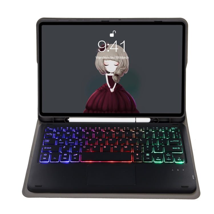 A700B-AS Lambskin Texture Backlight Bluetooth Keyboard Leather Tablet Case, For Samsung Galaxy Tab S8 / S7, For Samsung Galaxy Tab A8 10.5 (2021), For Samsung Galaxy Tab S6 Lite