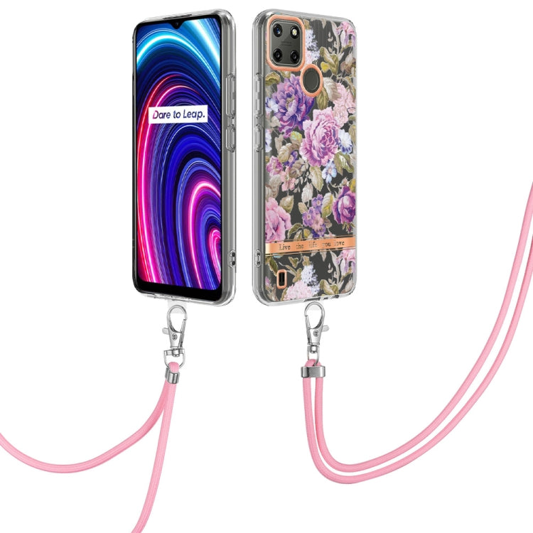 Flowers Series TPU Phone Case with Lanyard, For OPPO Realme C21Y, For Xiaomi Redmi Note 11s, For Samsung Galaxy A13, For Samsung Galaxy A23