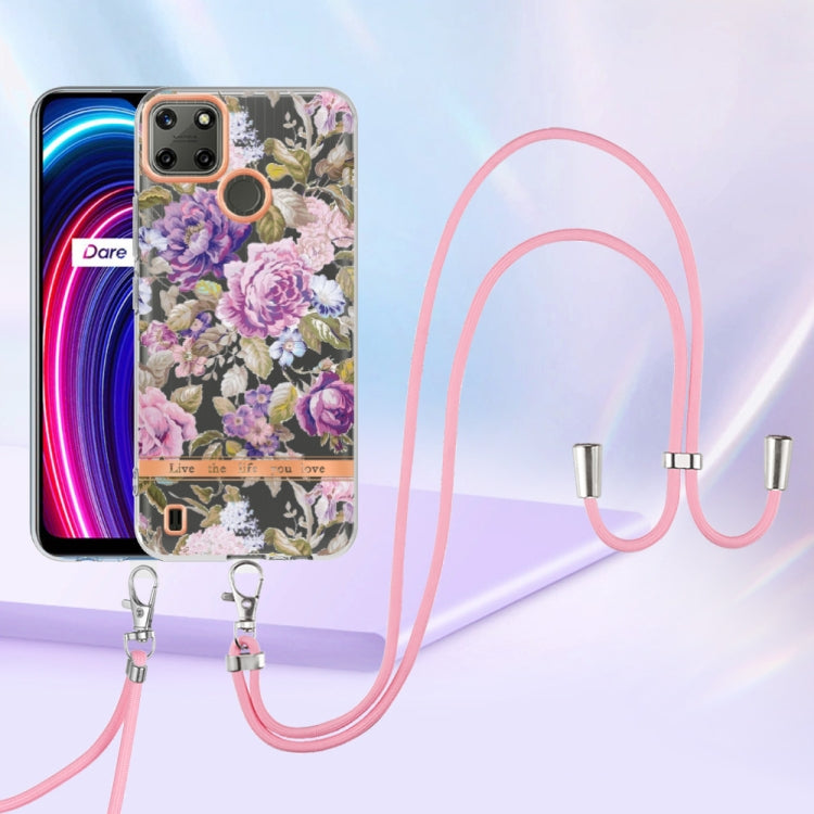 Flowers Series TPU Phone Case with Lanyard, For OPPO Realme C21Y, For Xiaomi Redmi Note 11s, For Samsung Galaxy A13, For Samsung Galaxy A23